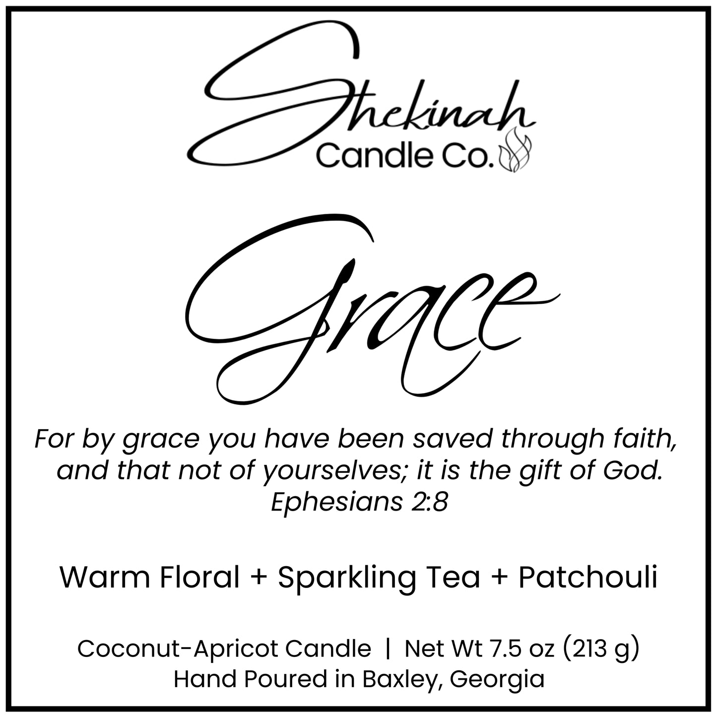 Grace Candle - 7.5 oz - Clear Glass/Wood Lid