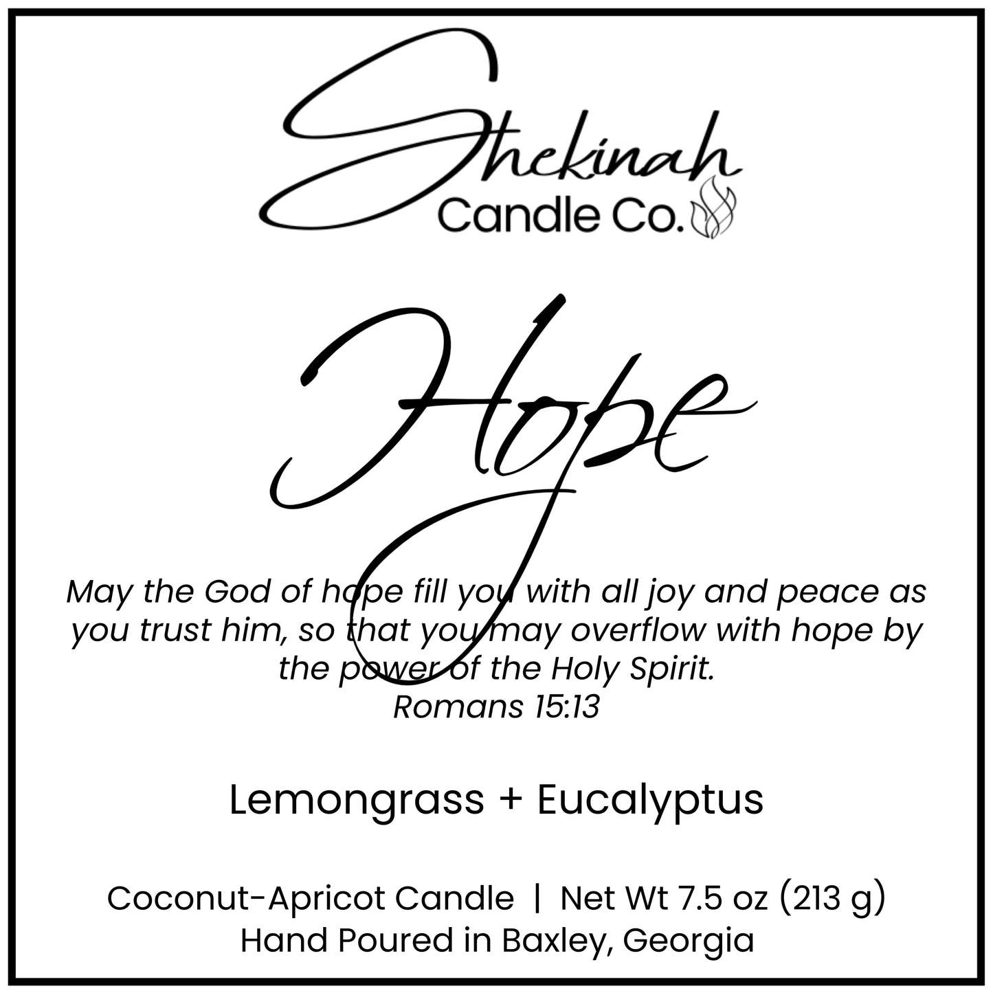 Hope Candle - 7.5 oz - Amber Glass/Wood Lid