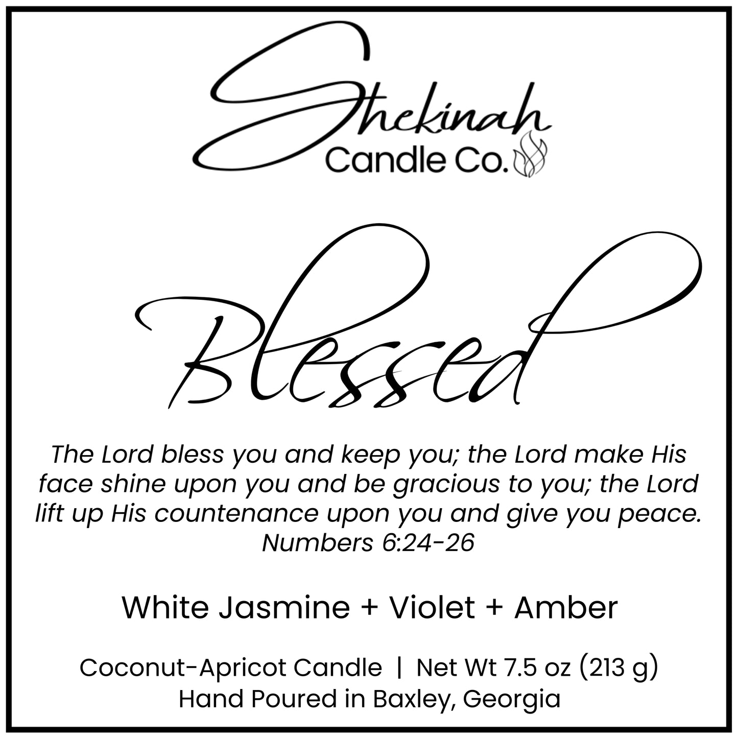 Blessed Candle - 7.5 oz - Amber Glass/Wood Lid