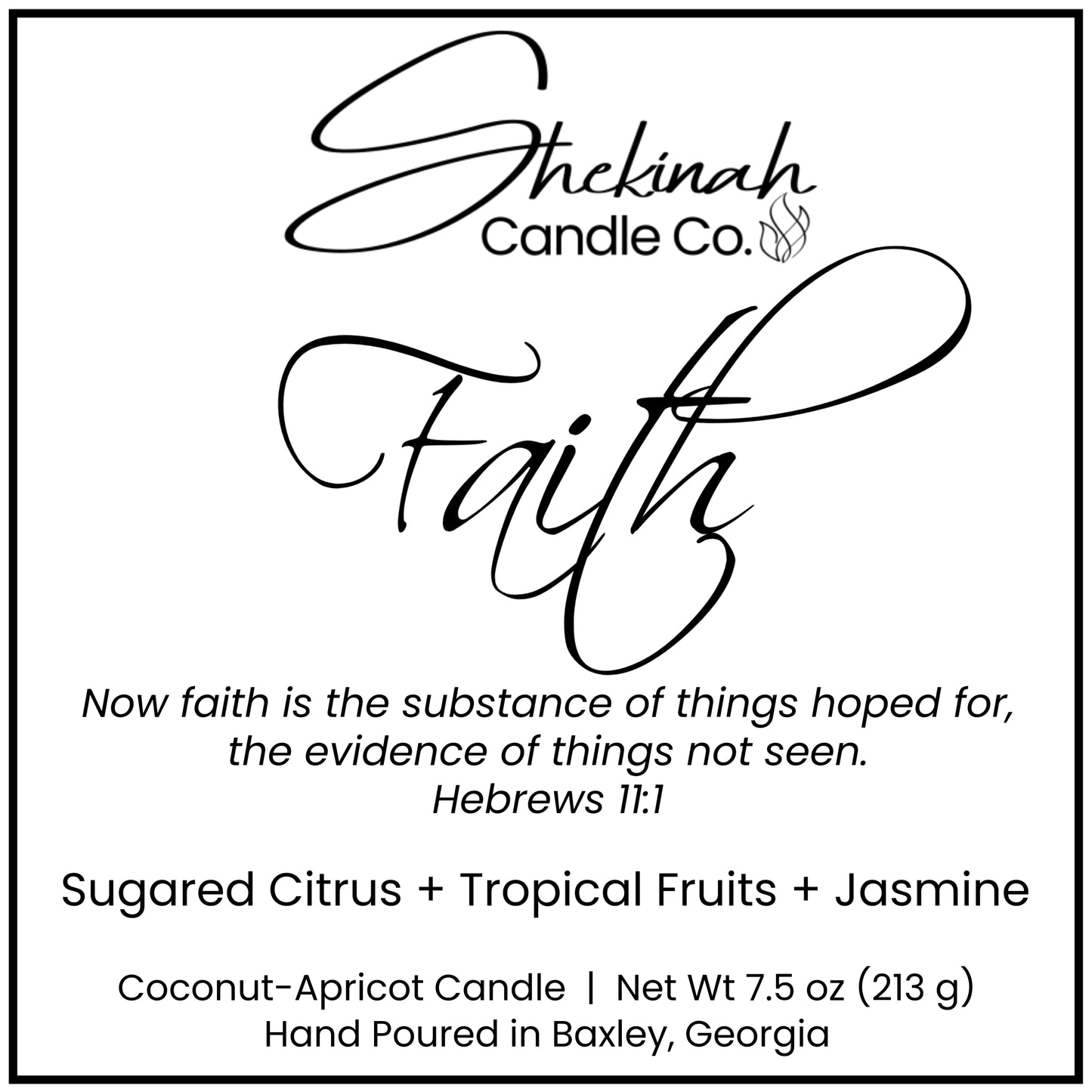 Faith Candle - 7.5 oz - Amber Glass/Wood Lid